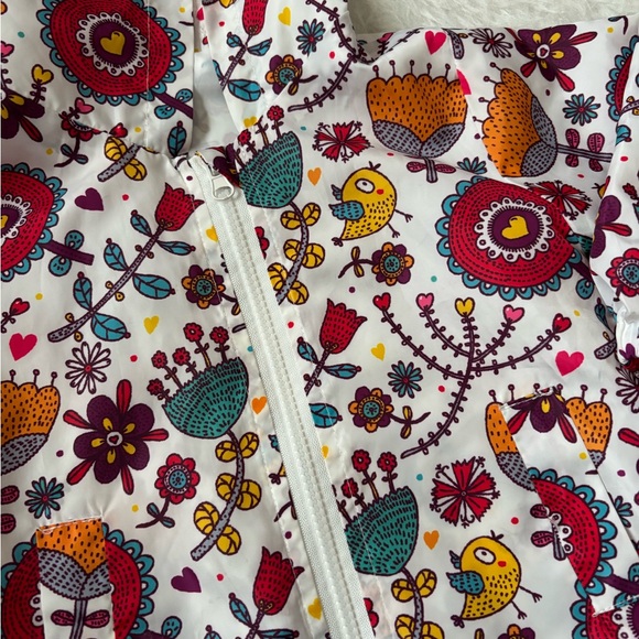 Bright Colorful Floral Toddler Spring Windbreaker Jacket - Picture 2 of 3